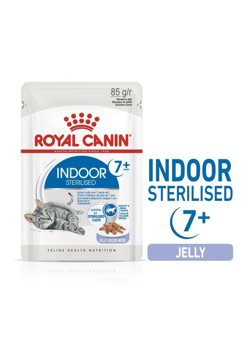 ROYAL CANIN Feline Health Nutrition Indoor 7+ Jelly (Wet Food - Pouches) 85G -  Pack of 12 - Image 2