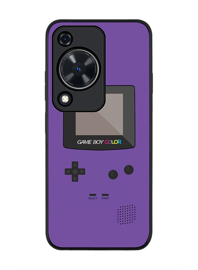 Stylizedd Rugged Black edge case for Huawei nova Y72 / Huawei Enjoy 70 4G, Slim fit Case Flexible Anti Drop TPU Gel Thin Cover - Gameboy Color - Purple - Image 1