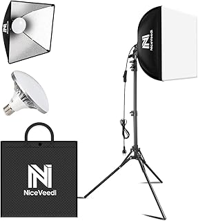 NiceVeedi Softbox Lighting Kit,  16' x 16' Softbox Photography Lighting Kit with 63Ã¢â‚¬Â Tripod Stand & 5400K 450W - Image 1
