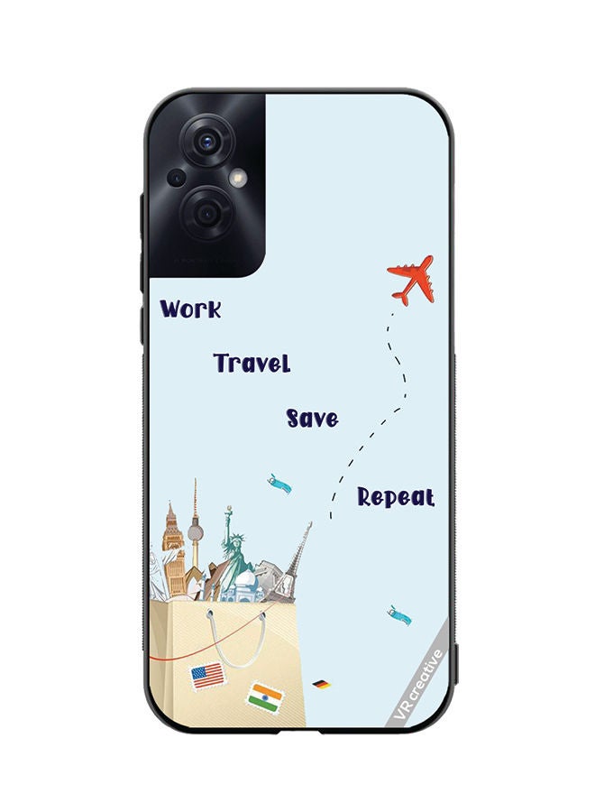 VR CREATIVE Protective Case Cover For Oppo Reno8 Z Travelquotes Design Multicolour - Image 1