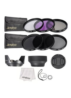 ANDOER Andoer 52mm Lens Filter Kit UV+CPL+FLD+ND(ND2 ND4 ND8) with Carry Pouch / Lens Cap / Lens Cap Holder / Tulip & Rubber Lens Hoods / Cleaning Cloth  - Image 1