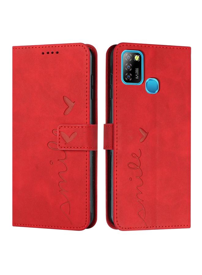 زبون جراب لهاتف Infinix Smart 5 / Hot 10 Lite مصنوع من الجلد بتصميم على شكل قلب - Image 1