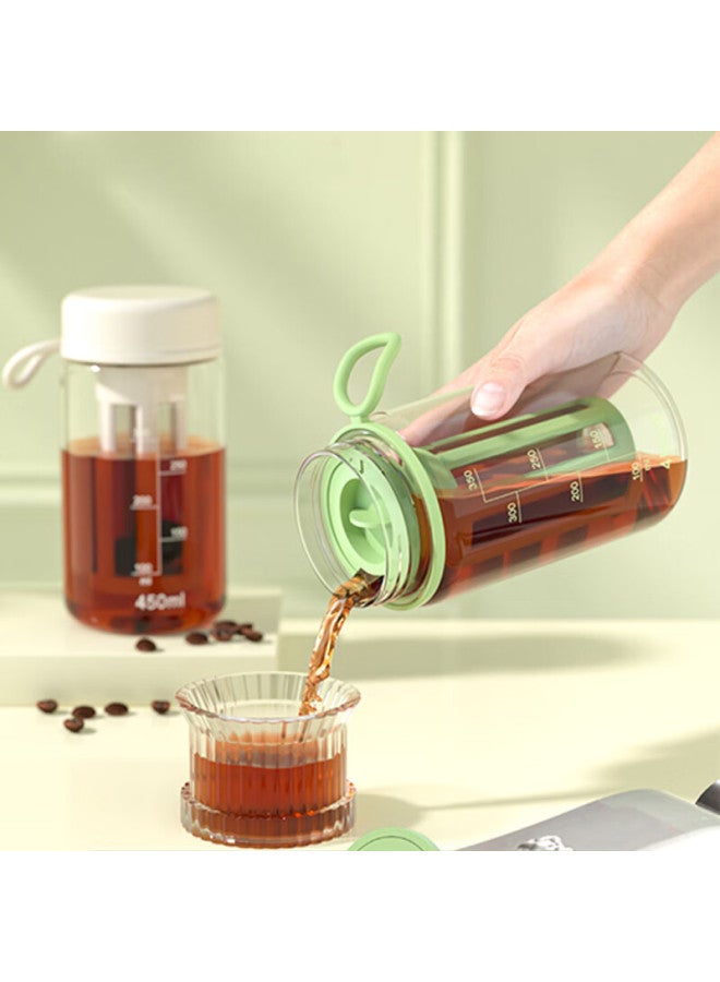 Cliton Cold Brew Coffee Maker, Filter Cold Brew Cup, Coffee Filter Pot, Cold Water Pitcher, Tea Infuser, Ice Drip Pot, Cold Brew Cup, 450ml - Image 2