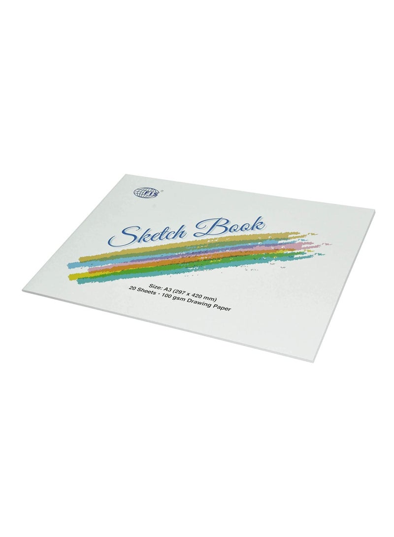 FIS 12-Piece FIS Binded Sketchbook A3, 20-Sheets, 100GSM - FSSKB20A31801 - Image 2