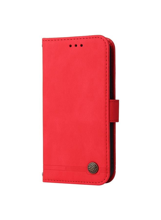 اس-توب جراب هاتف Infinix Hot 11s NFC Skin Feel Life Tree Metal Button Leather - Image 2