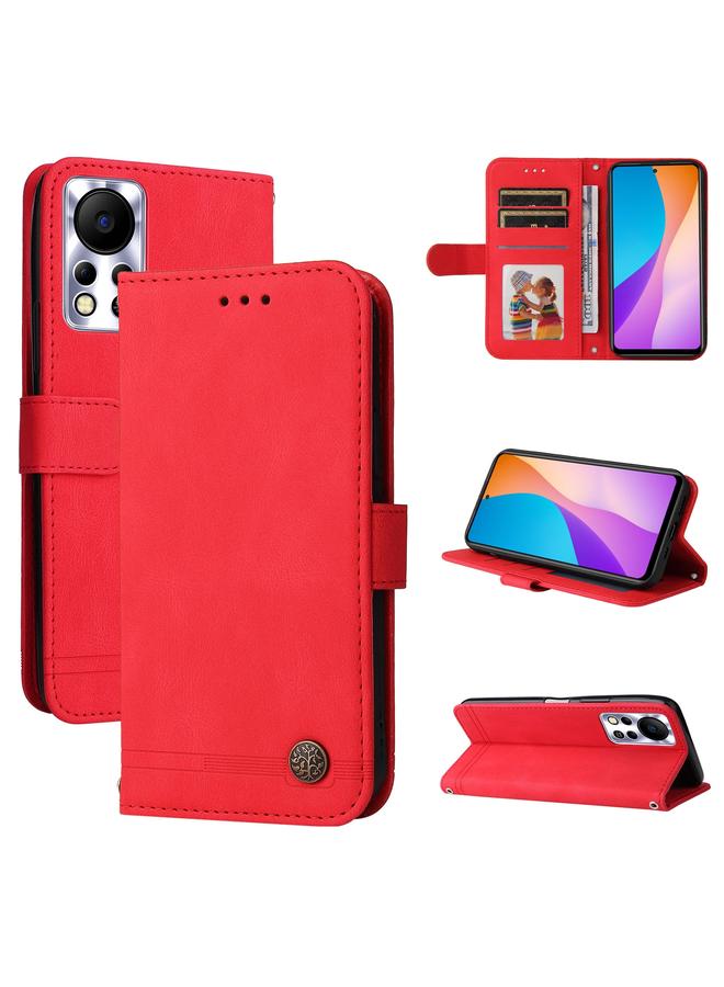 اس-توب جراب هاتف Infinix Hot 11s NFC Skin Feel Life Tree Metal Button Leather - Image 1