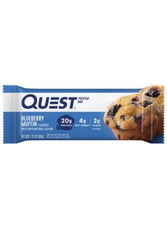 QUEST NUTRITION Protein Bar, Blueberry Muffin, 1 Bar, 21g Protein, Low Calories 
