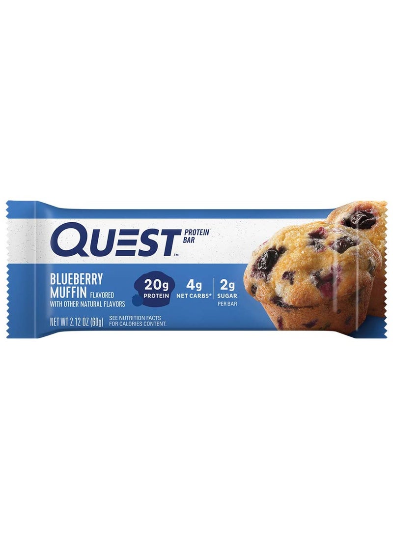 QUEST NUTRITION - Protein Bar, Blueberry Muffin, 1 Bar, 21g Protein, Low Calories - Image 1