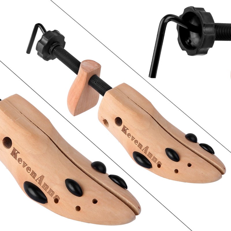 KevenAnna Pair of Premium Professional 2-way Wooden Shoe Trees, Wooden Shoe Stretcher for Men or Women (Large) - Image 2