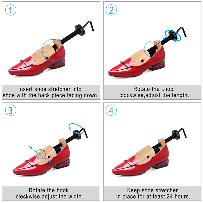 KevenAnna Pair of Premium Professional 2-way Wooden Shoe Trees, Wooden Shoe Stretcher for Men or Women (Large) - Image 5