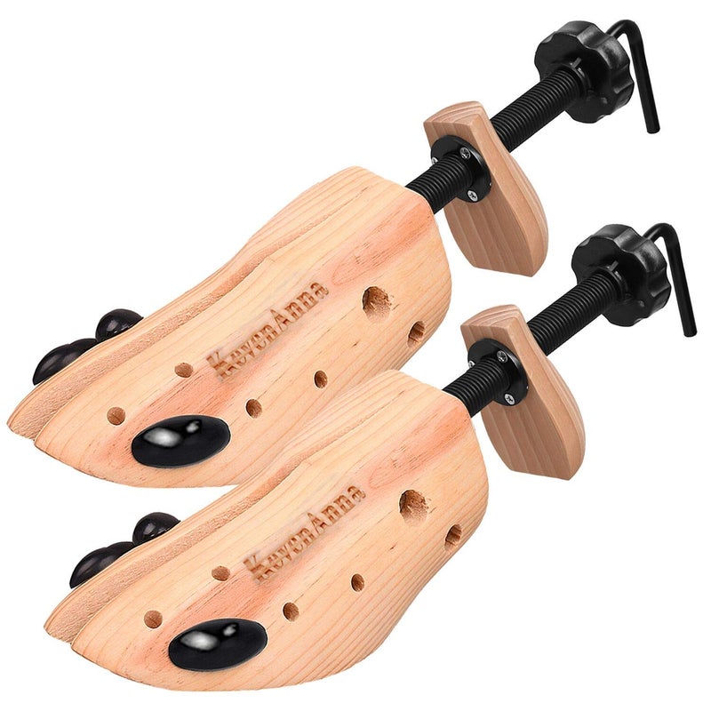 KevenAnna Pair of Premium Professional 2-way Wooden Shoe Trees, Wooden Shoe Stretcher for Men or Women (Large) - Image 1