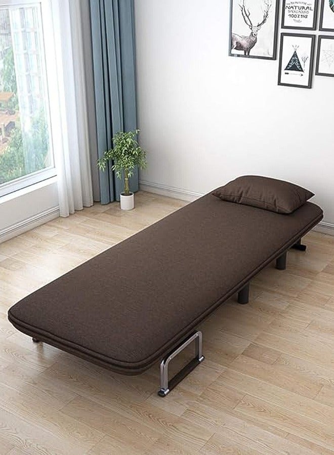 HOCC 5 in 1 Foldable Sofa Bed - Convertible Chair Recliner Loungue Brown - Image 5