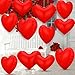 Jetec Giant Valentines Day Inflatable Heart Outdoor Valentines Decoration 24 and 16 PVC Inflatable Hearts Large Hanging Ornament for Galentine Party YardSolid ColorRed12 Pcs - Image 3