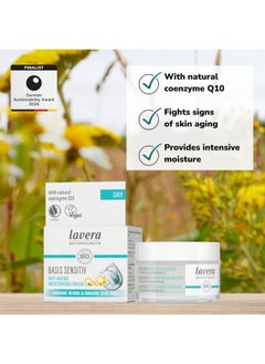 lavera lavera Basis Sensitve Anti Wrinkle Moisturizing Cream - Face Cream with Q10 & Aloe Vera - Moisturizing Facial Cream - Anti Aging Cream - PETA Certified - Vegan - Made in Germany - 1.7 Fl Oz  - Image 2