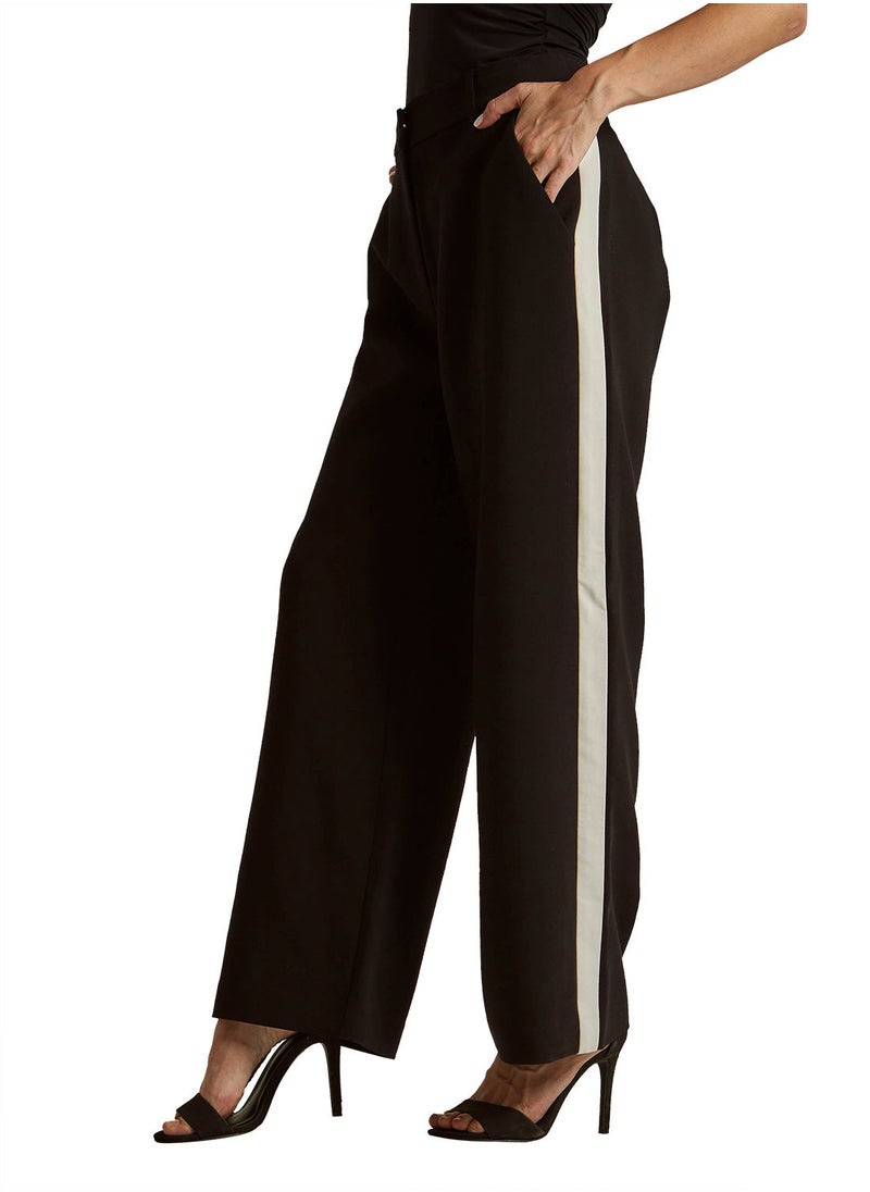 DALYDRESS - Dalydress - Trouser With Contrast Side Tape - Black - Image 1