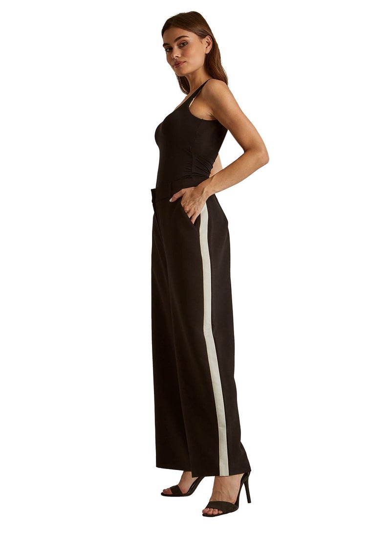 DALYDRESS - Dalydress - Trouser With Contrast Side Tape - Black - Image 1