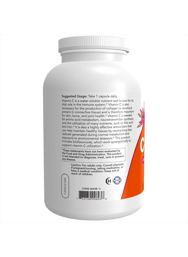 now Supplements, Vitamin C-1,000 with 100 mg of Bioflavonoids, Antioxidant Protection*, 500 Veg Capsules - Image 3