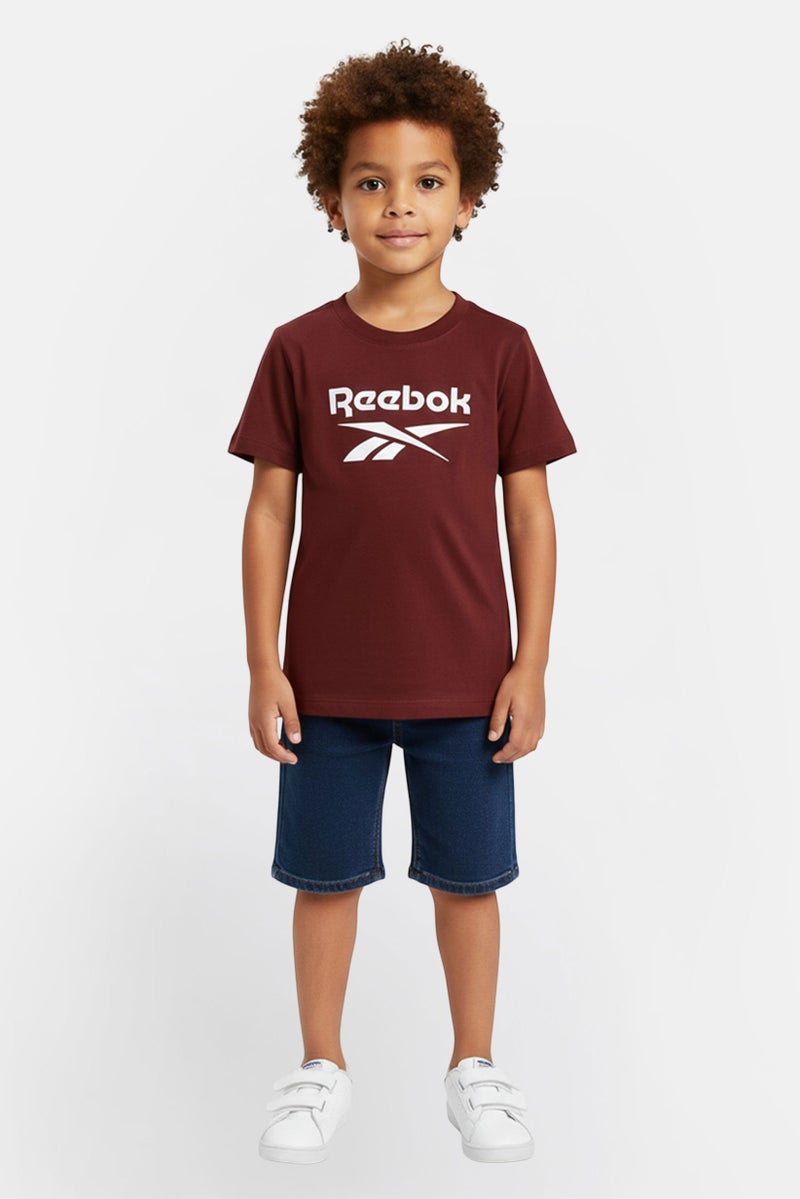 Reebok Toddlers Boy Brand Logo Short Sleeve T-Shirt, Brown - Image 1