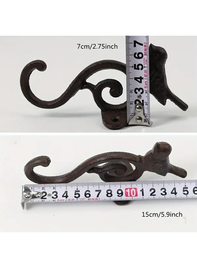 Vintage Distressed Cast Iron Seahorse Bird Wall Hooks 15cm For Home Garden Porch - Image 5