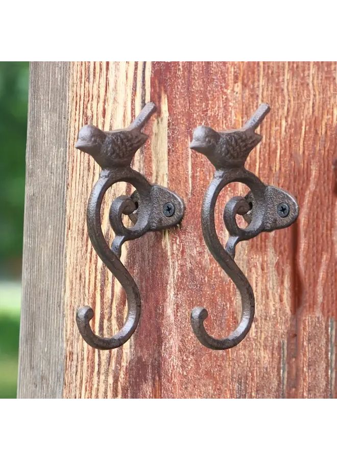 Vintage Distressed Cast Iron Seahorse Bird Wall Hooks 15cm For Home Garden Porch - Image 2