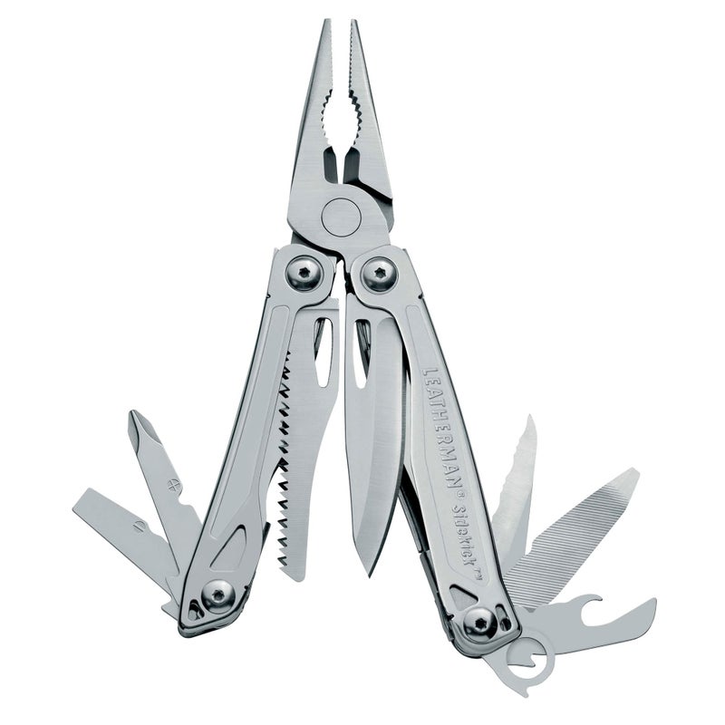 LEATHERMAN, Sidekick Pocket Size Multitool with Spring-Action Pliers and Saw, Stainless Steel with Nylon Sheath - Image 1