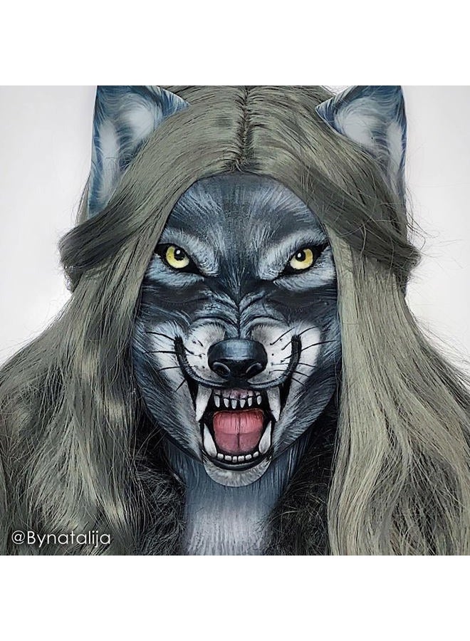 mehron Makeup StarBlend Cake Makeup | Wet/Dry Pressed Powder | Powder Foundation | Monster Grey Face Paint & Body Paint 2 oz (56g) - Image 2