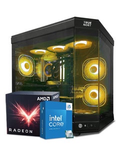 تروينورت جهاز الكمبيوتر للألعاب إكسونوفا، معالج Intel Core i5-12400F / لوحة أم H510 / بطاقة رسومات RX580S / 8GB ذاكرة وصول عشوائي / 256GB SSD + 1TB HDD / صندوق TrueNort RGB أسود / نظام Windows 11 Pro  - Image 1