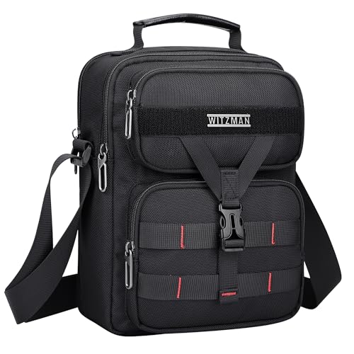 WITZMAN Crossbody Bag for Men Travel Small Shoulder Bags Lightweight Man Purse Messenger Bag for Casual Daliy Work Traveling（B707 Black） - Image 1