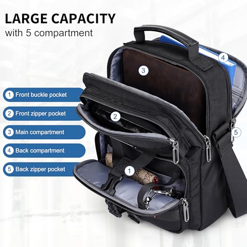 WITZMAN Crossbody Bag for Men Travel Small Shoulder Bags Lightweight Man Purse Messenger Bag for Casual Daliy Work Traveling（B707 Black） - Image 3