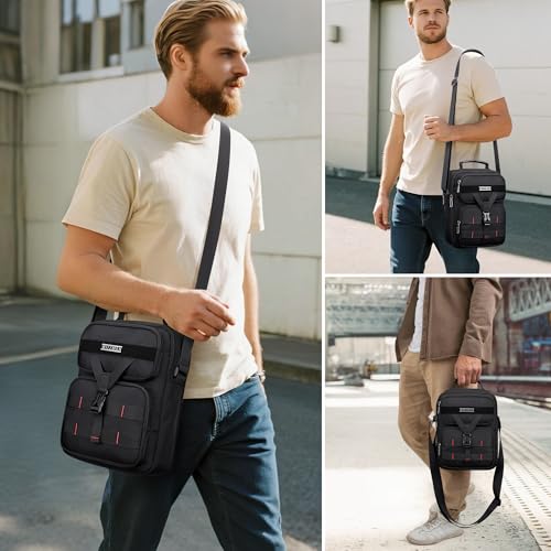 WITZMAN Crossbody Bag for Men Travel Small Shoulder Bags Lightweight Man Purse Messenger Bag for Casual Daliy Work Traveling（B707 Black） - Image 2
