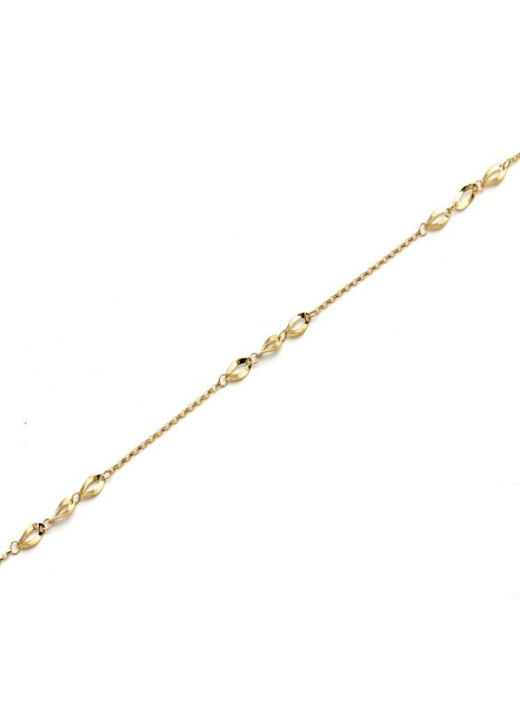 Gold Zone - Real Gold Plain Twisted Adjustable Size Bracelet - Image 1
