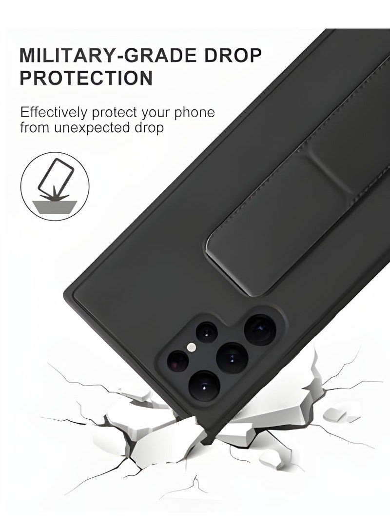 TIGER Samsung Galaxy S25 Ultra Case Cover | Vertical & Horizontal Hand Strap for Secure Grip | Magnetic Car Mount Compatible | Built-in Kickstand for Hands-Free Viewing | Shockproof & Scratch-Resistant | Slim & Lightweight Protective Cover | Durable & Stylish Case for Samsung Galaxy S25 Ultra (6.9-inch) black - Image 4