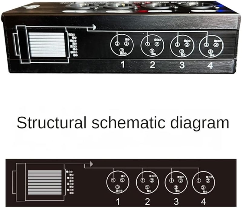 Black 4 Channel XLR DMX512 Network Audio Signal Extender Male Durable Easy to Use - Image 4