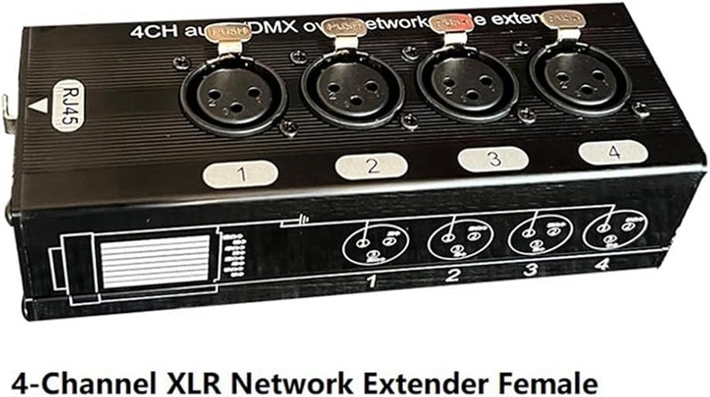 Black 4 Channel XLR DMX512 Network Audio Signal Extender Male Durable Easy to Use - Image 5