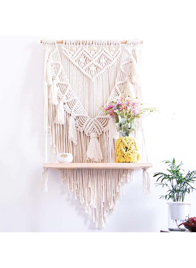 انتيكيانو رف مكرمية معلق على الحائط، ديكور الفاخر المنسوج يدويًا ‎ 80,01 x 43,18 - Image 2