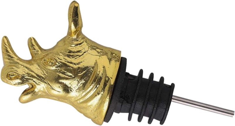 klarakoRetro Wine Aerators Pourer Animal Head Wine Stopper Decanter Bottle Pourer Drinks Home Kitchen Night Club Accessories rhinoceros - Image 2