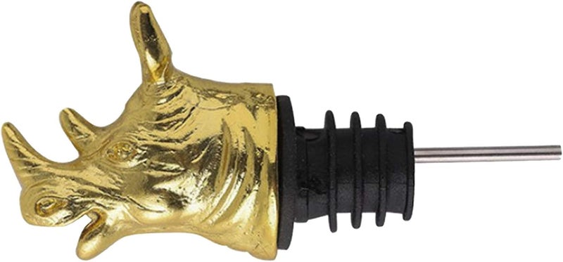 klarakoRetro Wine Aerators Pourer Animal Head Wine Stopper Decanter Bottle Pourer Drinks Home Kitchen Night Club Accessories rhinoceros - Image 1