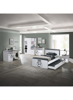 DANUBE HOME Gamerzone 3 Drawers Kids Dresser Durable Vanity Table Without Mirror Young Dresser With Storage Modern Design Bedroom Furniture L80Xw40Xh80Cm-White And Grey  - Image 3