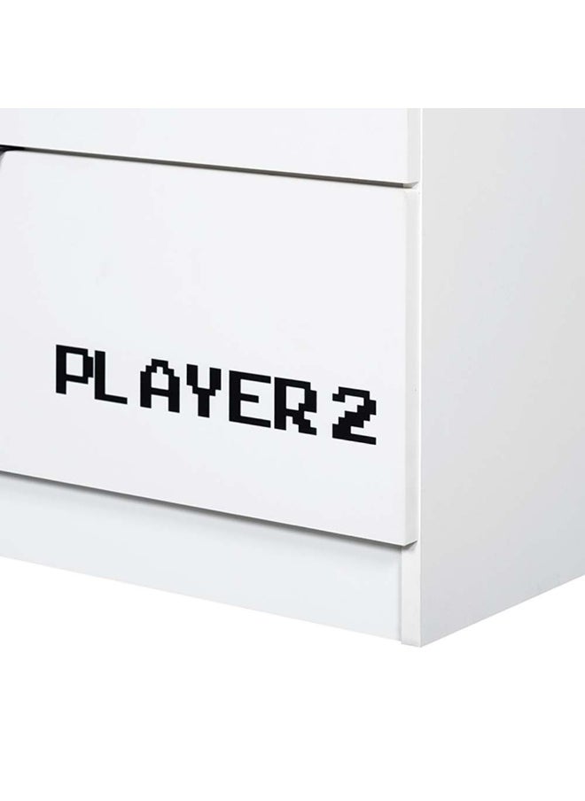 DANUBE HOME Gamerzone 3 Drawers Kids Dresser Durable Vanity Table Without Mirror Young Dresser With Storage Modern Design Bedroom Furniture L80Xw40Xh80Cm-White And Grey  - Image 4