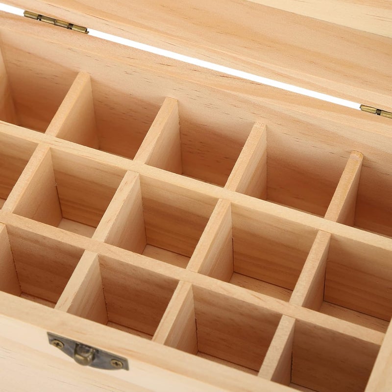 كلاراكو صندوق خشبي للزيوت العطرية، يحتوي على 15 فتحة لتخزين الزيوت العطرية، مصنوع من خشب الصنوبر الطبيعي، وحامل منظم للزيوت العطرية للمنزل، 18.2 × 11.5 × 9 سم - Image 3