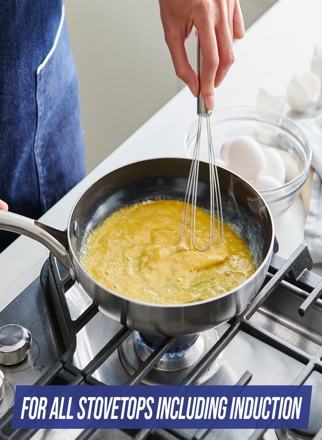 Blue Diamond HD Stainless Steel Clad Pro 8" Frypan Skillet, Diamond Infused Ceramic Nonstick, PFAS and PFOA-Free, Dishwasher Safe, Oven and Broiler Safe, Durable, Even Heating, Silver - Image 2