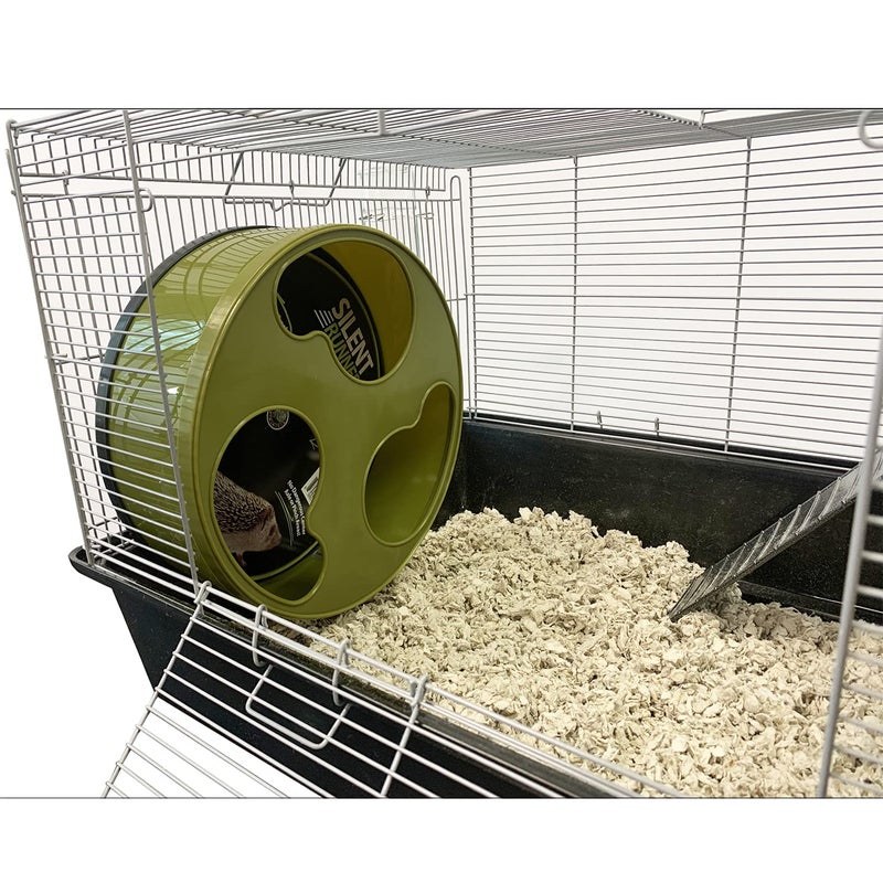 EXOTIC NUTRITION Silent Runner 12" Wide + Cage Attachment - Silent, Fast, Durable Exercise Wheel - Sugar Gliders, Degus, Rats, Hedgehogs, Prairie Dogs & Small Pets - Image 2
