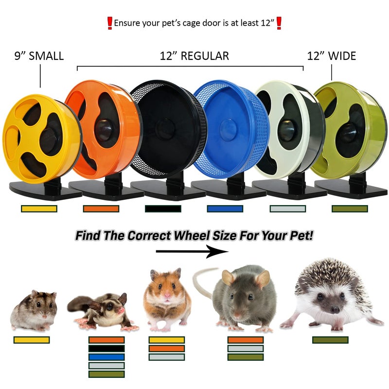 EXOTIC NUTRITION Silent Runner 12" Wide + Cage Attachment - Silent, Fast, Durable Exercise Wheel - Sugar Gliders, Degus, Rats, Hedgehogs, Prairie Dogs & Small Pets - Image 3