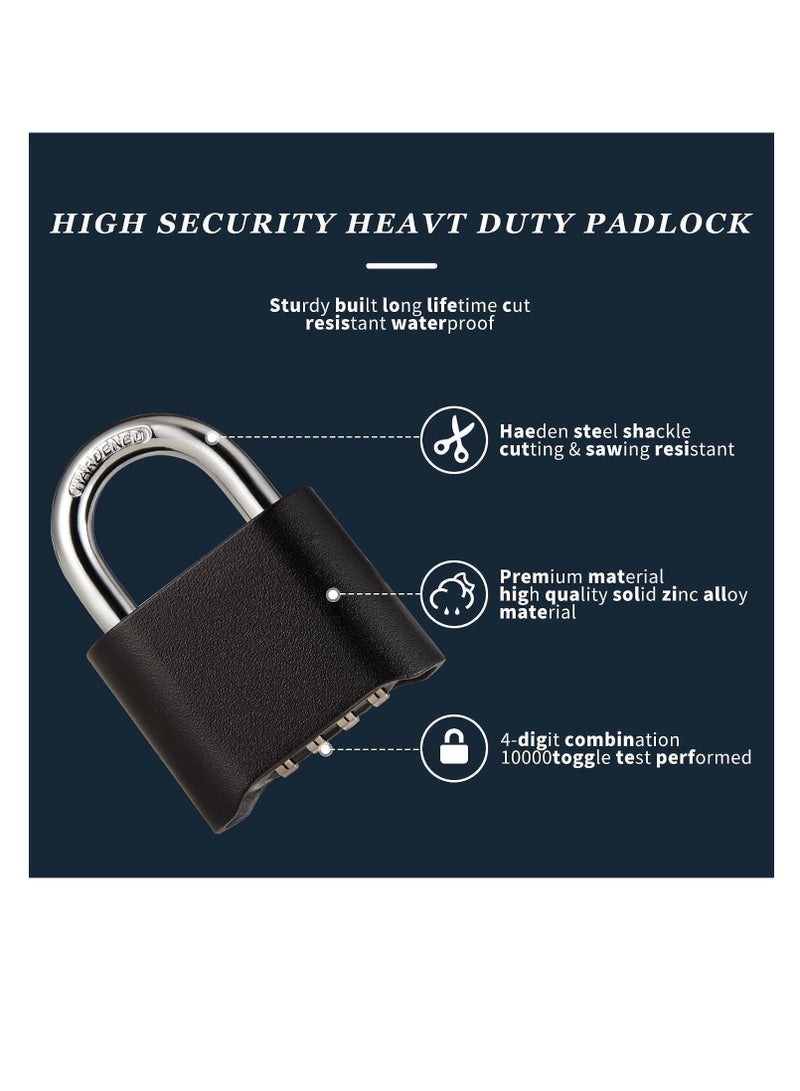 في الهواء الطلق قفل مع كلمة السر ، مناسبة لأنّ أبواب , سياج , مستودعات , وحدات التخزين , جراج ( أسود ) - Image 4