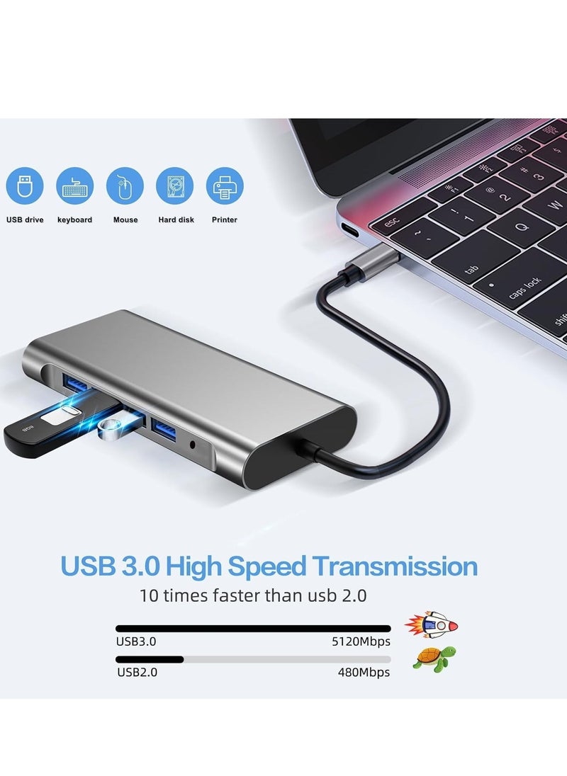 ELTRAZONE 12-in-1 USB C Hub Docking Station with 4K HDMI, VGA, USB 3.0, Ethernet, SD/TF Card Reader, and More – Perfect for MacBook Pro, MacBook Air & Type-C Devices – Expand Your Workstation  - Image 4