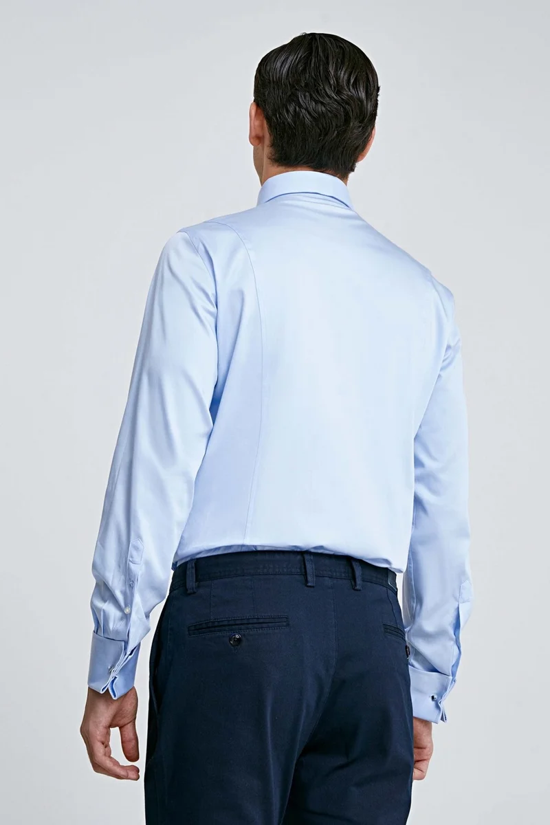 D'S DAMAT D'S Groom Slim Fit Blue Plain Shirt 2HE02DY05067M