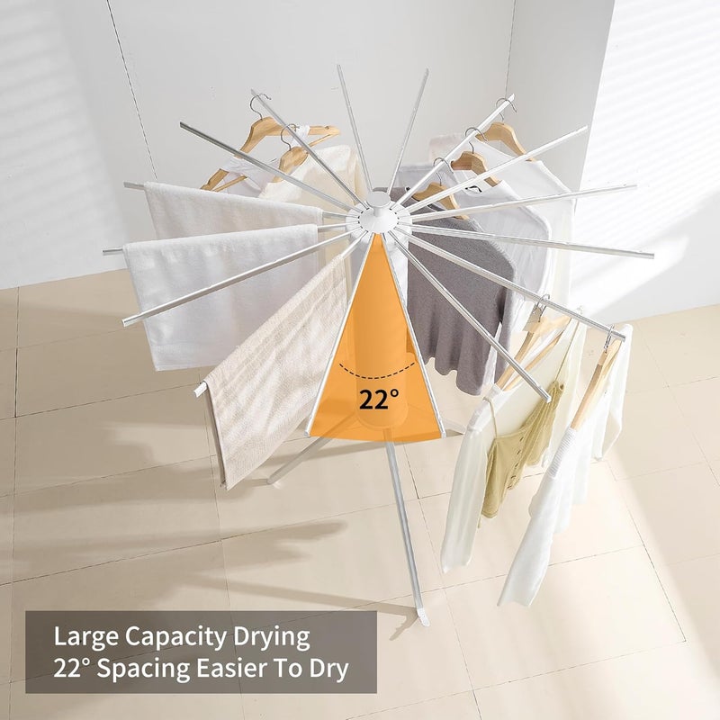 RFOUO Clothes Drying Rack Tripod Aluminum-16rods,Portable Foldable Drying Rack,Drying Rack Clothing for Laundry Bedroom Household - Image 4