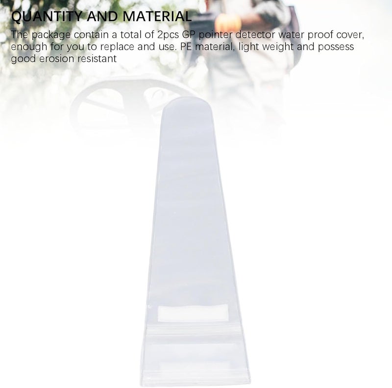 Handheld Metal Detector Water Proof Cover Transparent Soft IPX8 Deep Case for Pinpointing Treasure Hunt Tool GP Pointer Detector 2Pcs PE Material - Image 3