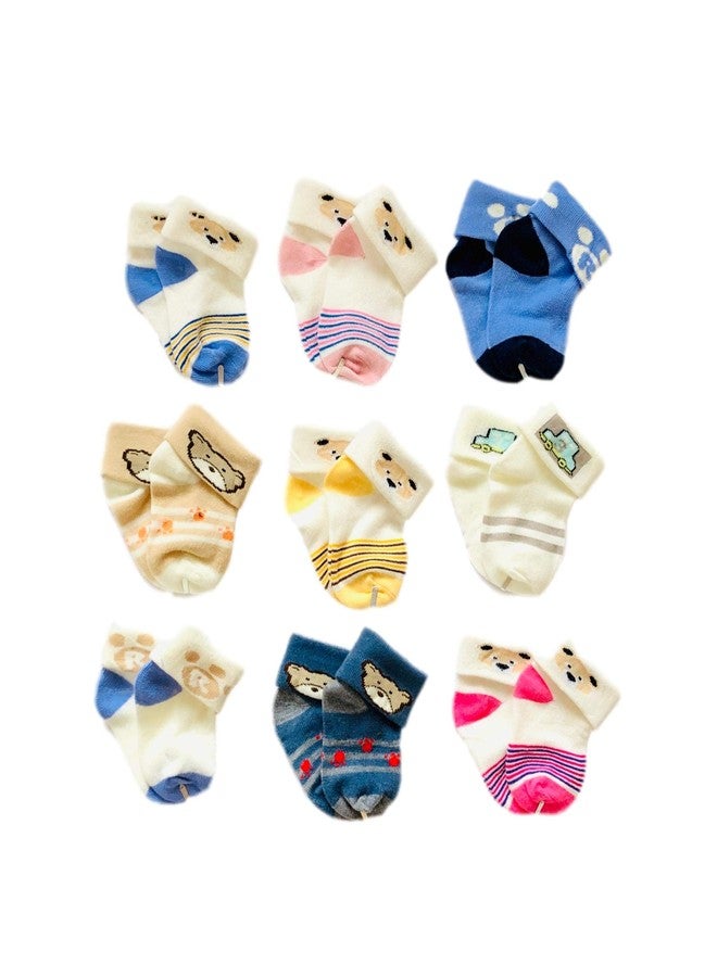 Freshfoot Unisex Cotton Fresh Foot Cute And Colorful New Born Baby Modern Socks Set 0 To 3 Months, Multicolour - Image 1