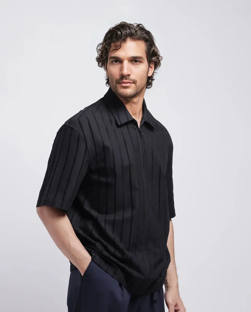 Rare Rabbit Men's Boxy Fit Striped Shirt